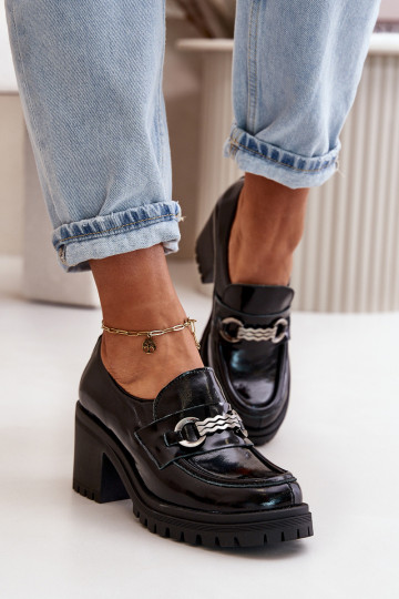 Zazoo 20175 mit Lackeffekt Schuhe Feminin mit Absätzen Ermöglichtturleder schZuarze Farbe 2