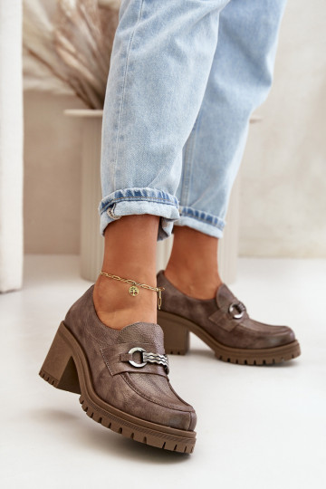 Zazoo 20175 Damen Schuhe mit Absätzen aus Naturleder in sandfarbener Farbe
