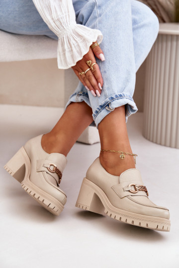 Zazoo 20175 Schuhe Feminin mit Absätzen Ermöglichtturleder elfenbeinfarbe