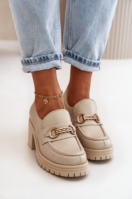 Zazoo 20175 Schuhe Feminin mit Absätzen Ermöglichtturleder elfenbeinfarbe