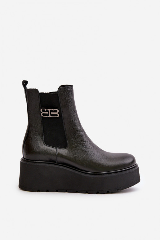 Zazoo 60498 Damenstiefel Chelsea-Stiefel mit einer Plattform I Koturnie schZuarze Farbe Zazoo 60498 Damenstiefel Chelsea-Stiefel mit einer Plattform I Koturnie schZuarze Farbe