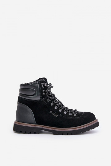 Herren gefütterte Wildleder-Stiefeletten Big Star OO174643 Hi-Poly System in Schwarz 2
