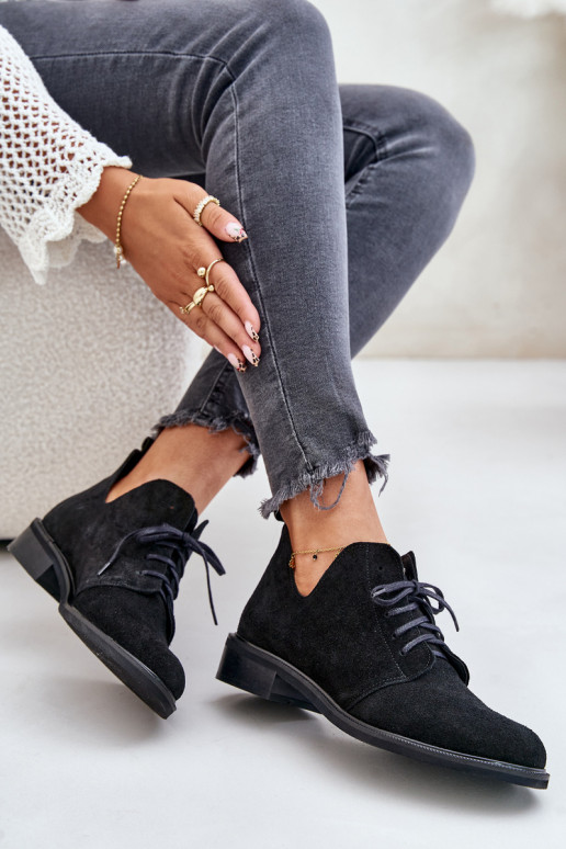 Zazoo 2959 aus INildleder Schuhe Oksfordki mit Schnürsenkeln mit breiten Absätzen schZuarze Farbe Zazoo 2959 aus INildleder Schuhe Oksfordki mit Schnürsenkeln mit breiten Absätzen schZuarze Farbe