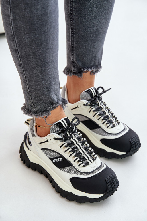 Haut Sneakers Stilvollllschuhe Feminin mit einer Plattform Big Star OO274A220 HI-POLY SYSTEM INeiß-schZuarze Farbe Haut Sneakers Stilvollllschuhe Feminin mit einer Plattform Big Star OO274A220 HI-POLY SYSTEM INeiß-schZuarze Farbe