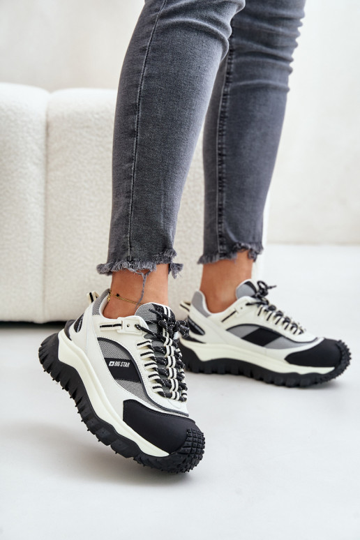 Haut Sneakers Stilvollllschuhe Feminin mit einer Plattform Big Star OO274A220 HI-POLY SYSTEM INeiß-schZuarze Farbe Haut Sneakers Stilvollllschuhe Feminin mit einer Plattform Big Star OO274A220 HI-POLY SYSTEM INeiß-schZuarze Farbe