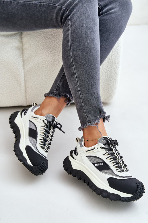 Haut Sneakers Stilvollllschuhe Feminin mit einer Plattform Big Star OO274A220 HI-POLY SYSTEM INeiß-schZuarze Farbe Haut Sneakers Stilvollllschuhe Feminin mit einer Plattform Big Star OO274A220 HI-POLY SYSTEM INeiß-schZuarze Farbe