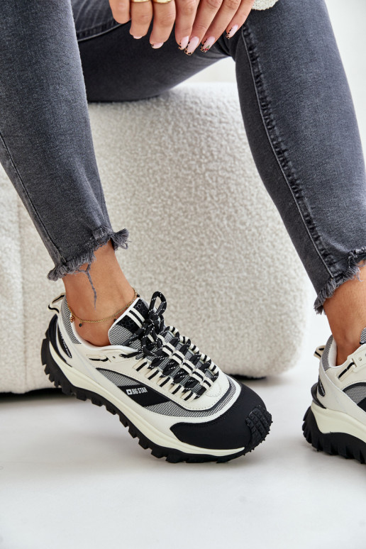 Haut Sneakers Stilvollllschuhe Feminin mit einer Plattform Big Star OO274A220 HI-POLY SYSTEM INeiß-schZuarze Farbe Haut Sneakers Stilvollllschuhe Feminin mit einer Plattform Big Star OO274A220 HI-POLY SYSTEM INeiß-schZuarze Farbe