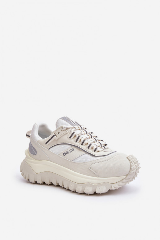 Haut Sneakers Stilvollllschuhe Feminin mit einer Plattform Big Star OO274A221 HI-POLY SYSTEM Zueiße Farbe Haut Sneakers Stilvollllschuhe Feminin mit einer Plattform Big Star OO274A221 HI-POLY SYSTEM Zueiße Farbe