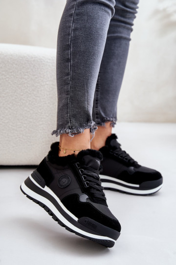 Sneakers Stilvollllschuhe Feminin sich Zuarm laufen mit einer Plattform Big Star OO274A216 schZuarze Farbe 2