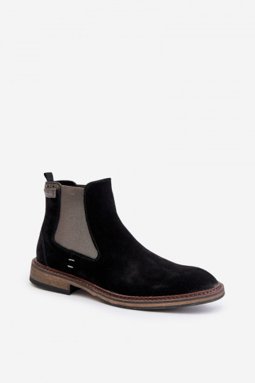 aus INildleder stylische Stiefel Männlich Big Star OO174154 schZuarze Farbe