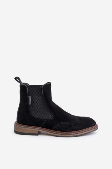 Herren-stilvolle Wildlederstiefeletten Big Star OO174192, schwarz 2