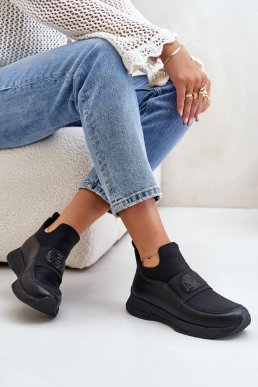 Turnschuhe mit einer Plattform Haut schZuarze Farbe Artiker 55C0035 Turnschuhe mit einer Plattform Haut schZuarze Farbe Artiker 55C0035