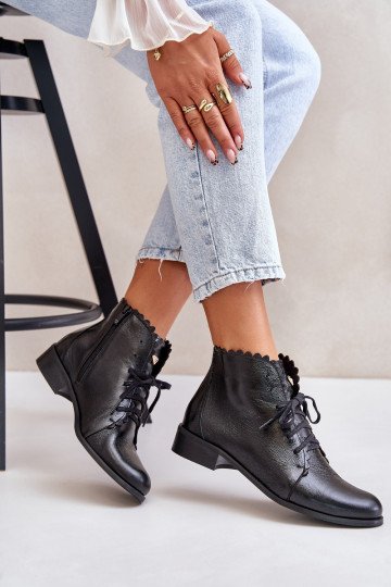 Zazoo 2964 Haut Stiefel mit breiten Absätzen schZuarze Farbe 2