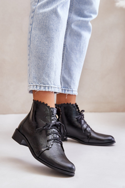 Zazoo 2964 Haut Stiefel mit breiten Absätzen schZuarze Farbe Zazoo 2964 Haut Stiefel mit breiten Absätzen schZuarze Farbe