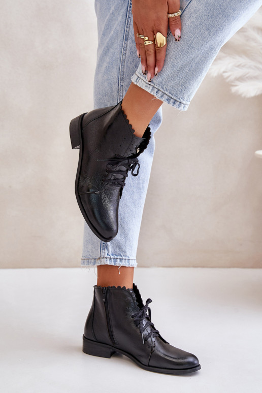 Zazoo 2964 Haut Stiefel mit breiten Absätzen schZuarze Farbe Zazoo 2964 Haut Stiefel mit breiten Absätzen schZuarze Farbe