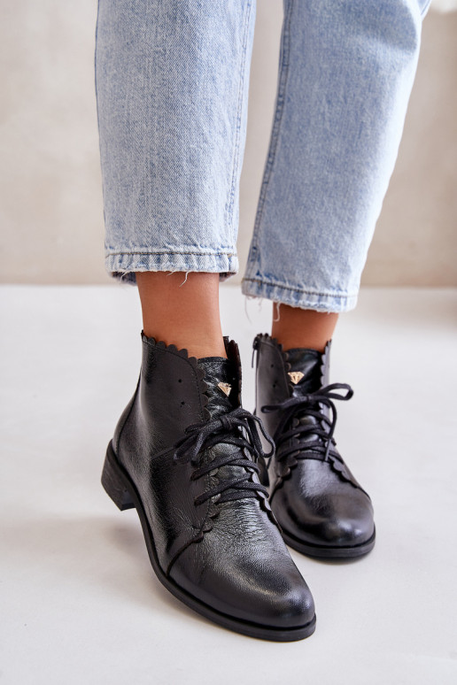Zazoo 2964 Haut Stiefel mit breiten Absätzen schZuarze Farbe Zazoo 2964 Haut Stiefel mit breiten Absätzen schZuarze Farbe