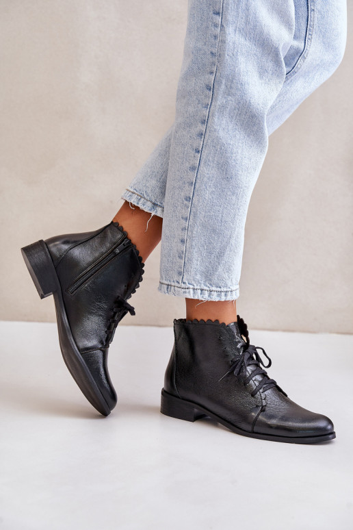 Zazoo 2964 Haut Stiefel mit breiten Absätzen schZuarze Farbe Zazoo 2964 Haut Stiefel mit breiten Absätzen schZuarze Farbe