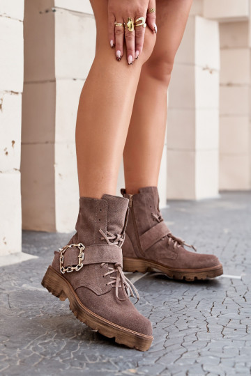 Zazoo 2951 INildlederschuhe dekorieren mit Schnallen Beige