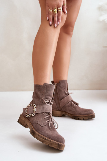 Zazoo 2951 INildlederschuhe dekorieren mit Schnallen Beige 2
