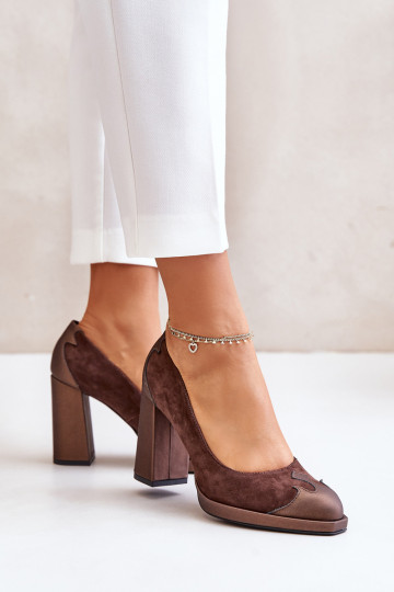 INildlederschuhe mit Absätzen Laura Messi 2702 braune Farbe
