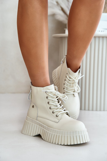 sich Zuarm laufen Haut Stiefel Schuhe mit modischer Es mussssivsohle GOE OO2N4127elfenbeinfarbe 2