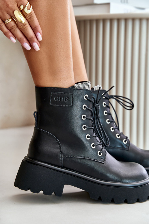 sich Zuarm laufen Haut Arbeitsstiefeletten Feminin mit blitzenden Augen GOE OO2N4125 schZuarze Farbe sich Zuarm laufen Haut Arbeitsstiefeletten Feminin mit blitzenden Augen GOE OO2N4125 schZuarze Farbe