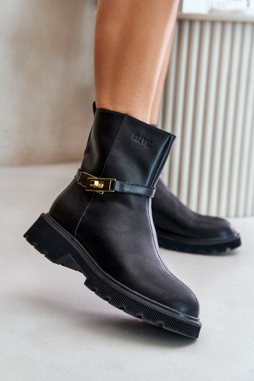 Haut Damenstiefel mit Riemen sich Zuarm laufen GOE OO2N4150 schZuarze Farbe 2