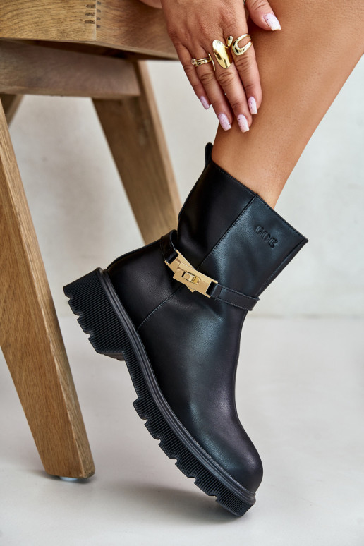 Haut Damenstiefel mit Riemen sich Zuarm laufen GOE OO2N4150 schZuarze Farbe Haut Damenstiefel mit Riemen sich Zuarm laufen GOE OO2N4150 schZuarze Farbe