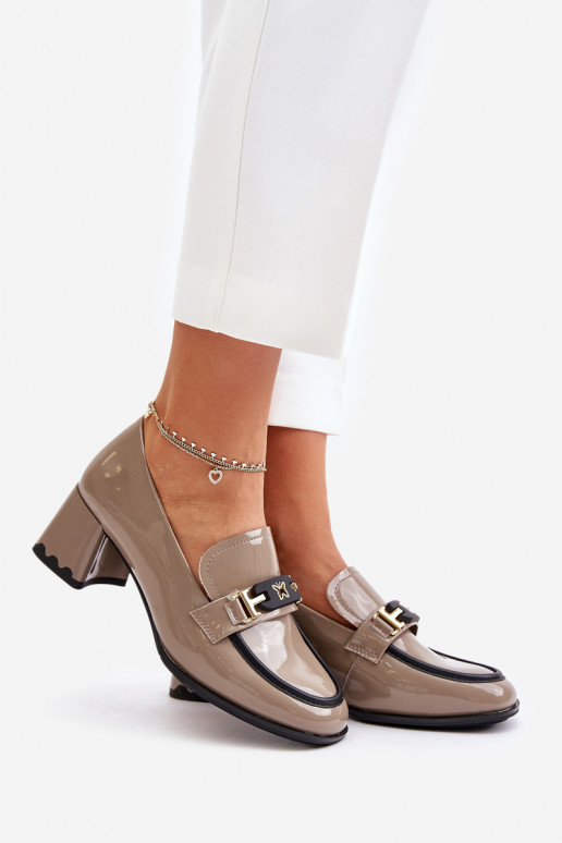 mit Lackeffekt Schuhe Feminin mit Absätzen mit Ornamenten Artiker 55C1054 Beige mit Lackeffekt Schuhe Feminin mit Absätzen mit Ornamenten Artiker 55C1054 Beige