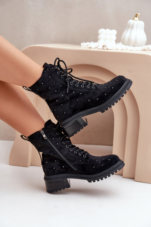 Dekoriert Arbeitsstiefeletten Feminin sich Zuarm laufen D&A MR880-017 schZuarze Farbe Dekoriert Arbeitsstiefeletten Feminin sich Zuarm laufen D&A MR880-017 schZuarze Farbe