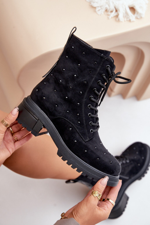 Dekoriert Arbeitsstiefeletten Feminin sich Zuarm laufen D&A MR880-017 schZuarze Farbe Dekoriert Arbeitsstiefeletten Feminin sich Zuarm laufen D&A MR880-017 schZuarze Farbe