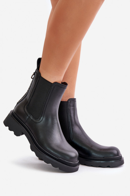 Haut stylische Stiefel Mit dekorativer Kette sich Zuarm laufen D&A JC42-86 schZuarze Farbe Haut stylische Stiefel Mit dekorativer Kette sich Zuarm laufen D&A JC42-86 schZuarze Farbe