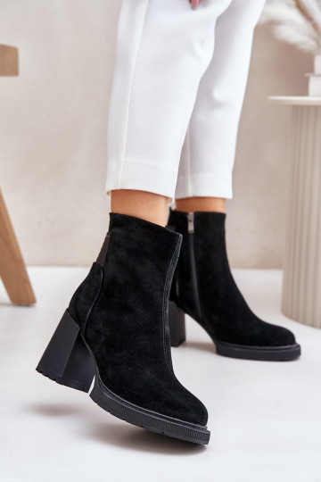 aus INildleder INarme Stiefel mit Absatz D&A CR42-106 schZuarze Farbe