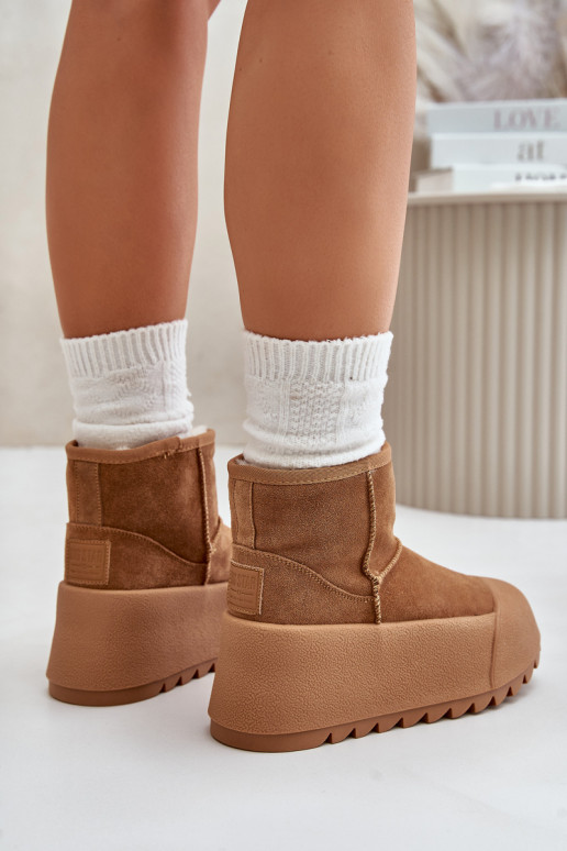 sich Zuarm laufen aus INildleder Schneestiefel mit einer Plattform Big Star OO274A212 braune Farbe sich Zuarm laufen aus INildleder Schneestiefel mit einer Plattform Big Star OO274A212 braune Farbe