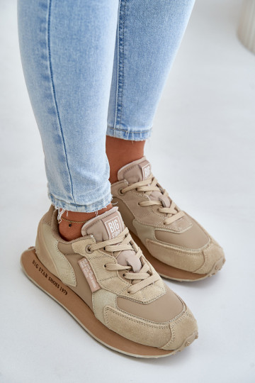 Haut Sneakers Stilvollllschuhe Feminin Big Star OO274564 Hi-Poly System Beige