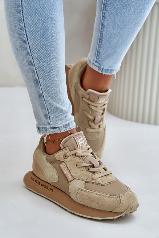 Haut Sneakers Stilvollllschuhe Feminin Big Star OO274564 Hi-Poly System Beige Haut Sneakers Stilvollllschuhe Feminin Big Star OO274564 Hi-Poly System Beige