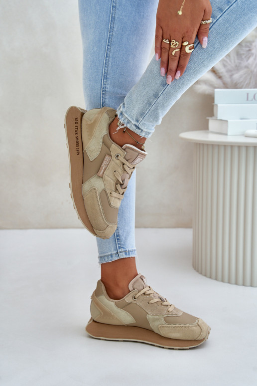 Haut Sneakers Stilvollllschuhe Feminin Big Star OO274564 Hi-Poly System Beige Haut Sneakers Stilvollllschuhe Feminin Big Star OO274564 Hi-Poly System Beige