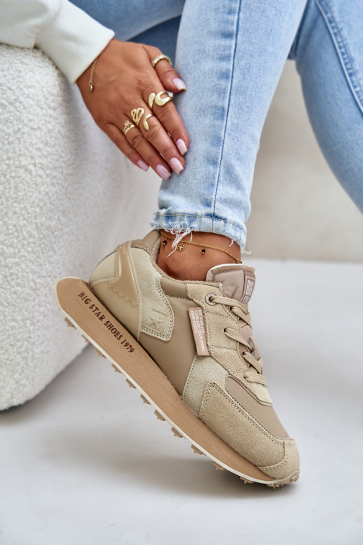 Haut Sneakers Stilvollllschuhe Feminin Big Star OO274564 Hi-Poly System Beige Haut Sneakers Stilvollllschuhe Feminin Big Star OO274564 Hi-Poly System Beige