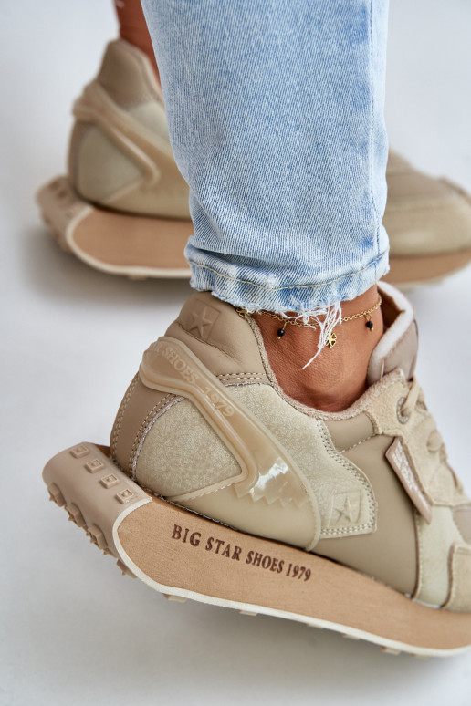 Haut Sneakers Stilvollllschuhe Feminin Big Star OO274564 Hi-Poly System Beige Haut Sneakers Stilvollllschuhe Feminin Big Star OO274564 Hi-Poly System Beige