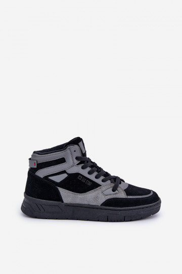 aus INildleder Sneakers Stilvollllschuhe Männlich Big Star OO174303 Hi-Poly System SchZuarz und-graue Farbe 2