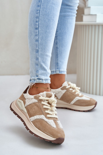 sich Zuarm laufen Sneakers Stilvollllschuhe Feminin Haut Big Star OO274A317 HI-POLY SYSTEM Beige 2