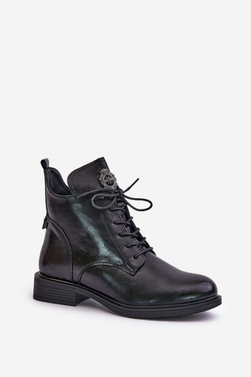 sich Zuarm laufen Stiefel mit breiten Absätzen mit Ornamenten schZuarze Farbe Leonise sich Zuarm laufen Stiefel mit breiten Absätzen mit Ornamenten schZuarze Farbe Leonise