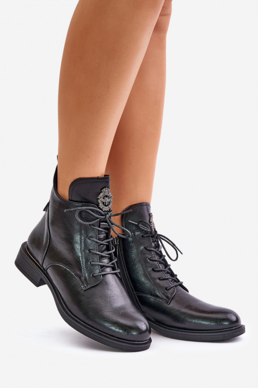 sich Zuarm laufen Stiefel mit breiten Absätzen mit Ornamenten schZuarze Farbe Leonise sich Zuarm laufen Stiefel mit breiten Absätzen mit Ornamenten schZuarze Farbe Leonise
