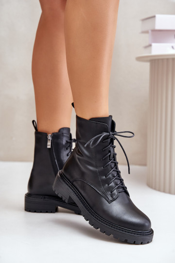 Haut INarme Schnürstiefel Zum Schloss schZuarze Farbe Elosie 2