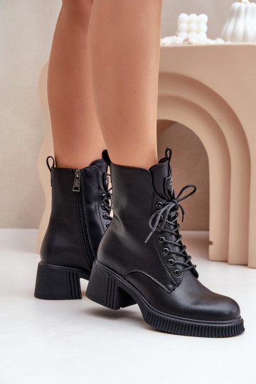 Warme Damen Stiefeletten aus Naturleder Vinceza 66671 schwarz 2