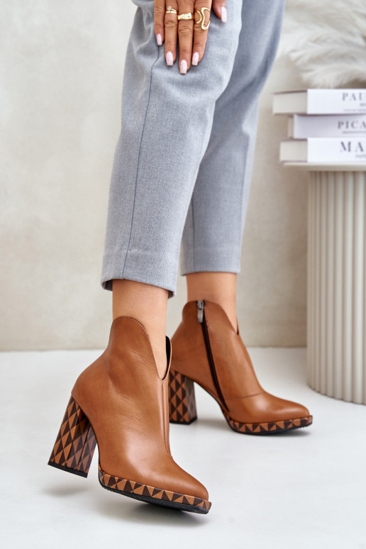 Haut Stiefel mit Absätzen Laura Messi 2836 braune Farbe