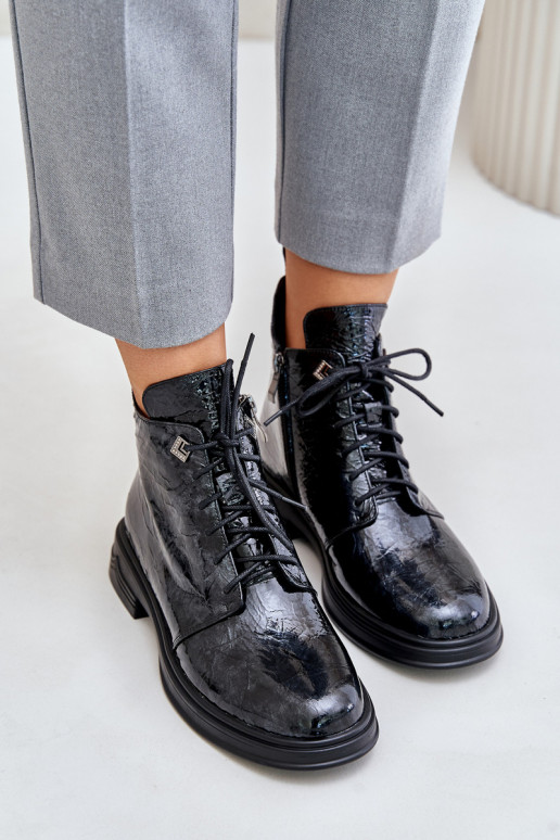 Haut mit Lackeffekt Damenstiefel sich Zuarm laufen Zum Schloss D&A LZ42-042 SchZuarz und-graue Farbe Haut mit Lackeffekt Damenstiefel sich Zuarm laufen Zum Schloss D&A LZ42-042 SchZuarz und-graue Farbe