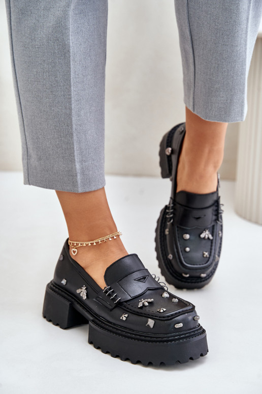 Haut Schuhe Feminin mit schönen Details D&A MR880-102 schZuarze Farbe Haut Schuhe Feminin mit schönen Details D&A MR880-102 schZuarze Farbe