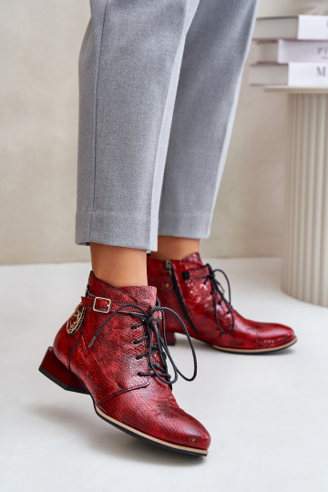 Feminin Haut mit Lackeffekt Stiefel SchuhZuerk Es mussciejka 5743A-08 rote Farbe 2
