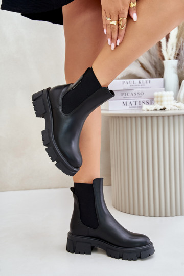 sich Zuarm laufen Ein überzeugendes Stilvollll stylische Stiefel aus Öko-Leder Big Star MM274071 schZuarze Farbe